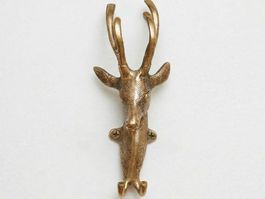 Patère Tête de Cerf en Bronze 23 cm | Crochet Mural