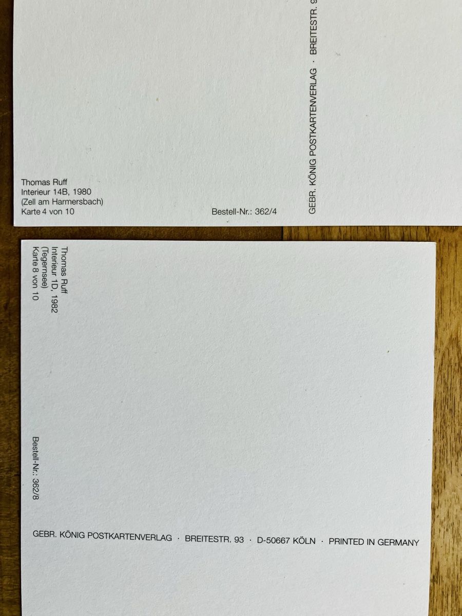 Cartes postales: 2x AK Thomas Ruff – Neuf (Voir description) à Buchs AG par Allerleis 2