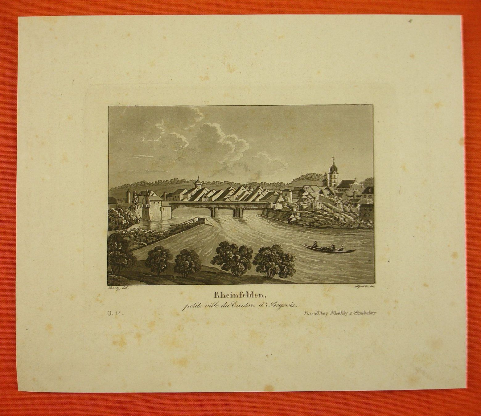 Stiche: RHEINFELDEN, AQUATINTA 1836 – Gebraucht aus Grüningen von Kartensammler