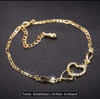 Elegantes Herzförmiges vergoldetes Armband