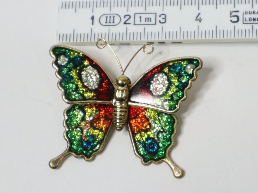 Spille & Fermagli: Vintage Emaille Schmetterling Brosche 70's Email NOS – Nuovo (secondo la descrizione) da Eschenbach SG venduto da Astalavista 1