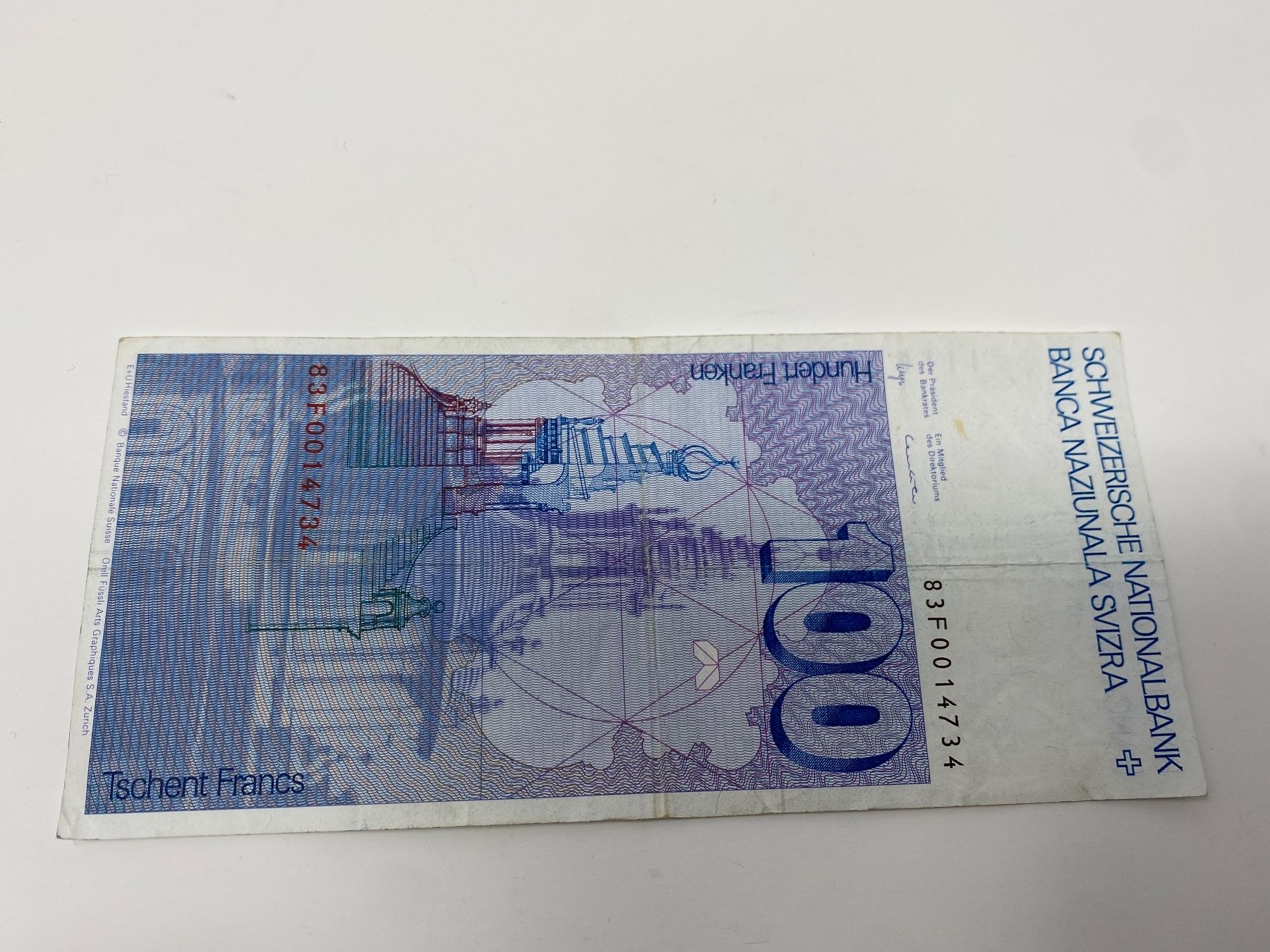 Billets de banque: Schweizer Banknote 100 Franken, Borromini, 100er Note – D'occasion à Ballwil par ClassicGallery 1