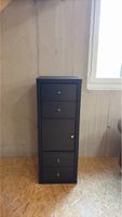Schubladenschrank schwarzbraun mit 4 Schüben und 1 Türe