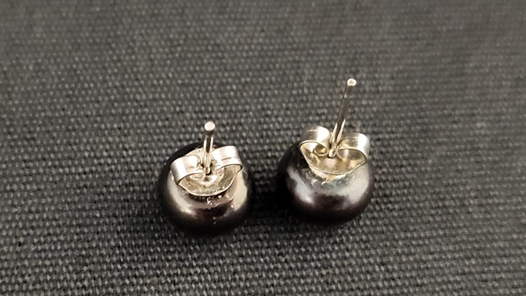 Orecchini pendenti & Orecchini a lobo: Silber-Ohrstecker SCHWARZE PERLEN – Usato da Basel venduto da spinne02 3
