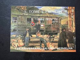 S.Tomé e Principe 1988, Red Cross, railways gest. (E25)