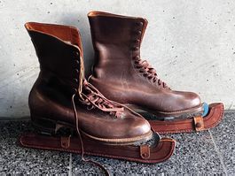 Vintage Schlittschuhe, Leder, Gr.4, Gr. 36-37, Top Zustand