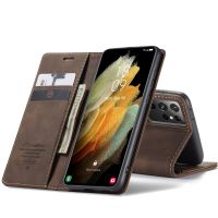 S20 Ultra - Etui clapet portefeuille pochettes Brun