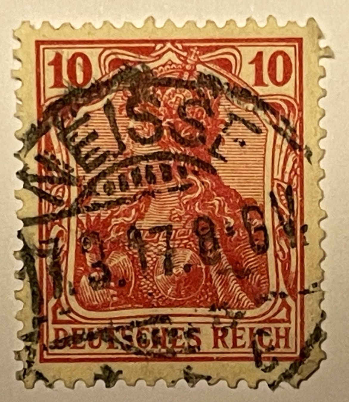 Alle Briefmarken: Deutsches Reich 10 Pfennig – Gebraucht aus Oftringen von Vucki 1