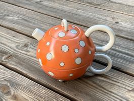 50er Jahre Arzberg Teekanne mit Tasse
