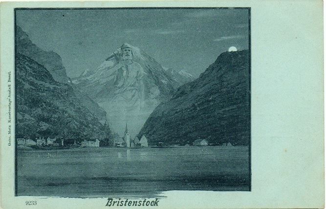 Cartoline postali: FLÜELEN Mondschein mit Bristenstock – Nuovo (secondo la descrizione) da Jona venduto da philajona