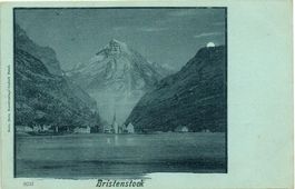 FLÜELEN Mondschein mit Bristenstock