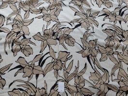 Leichte Baumwolle Viskose Lurex 1.50x1.40m Fiori beige oro