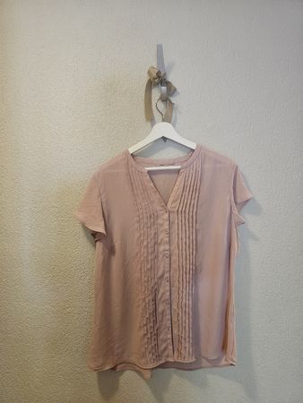 Leichtes Sommerblüschen mit feinen Falten in Puderrosa💖Gr.L