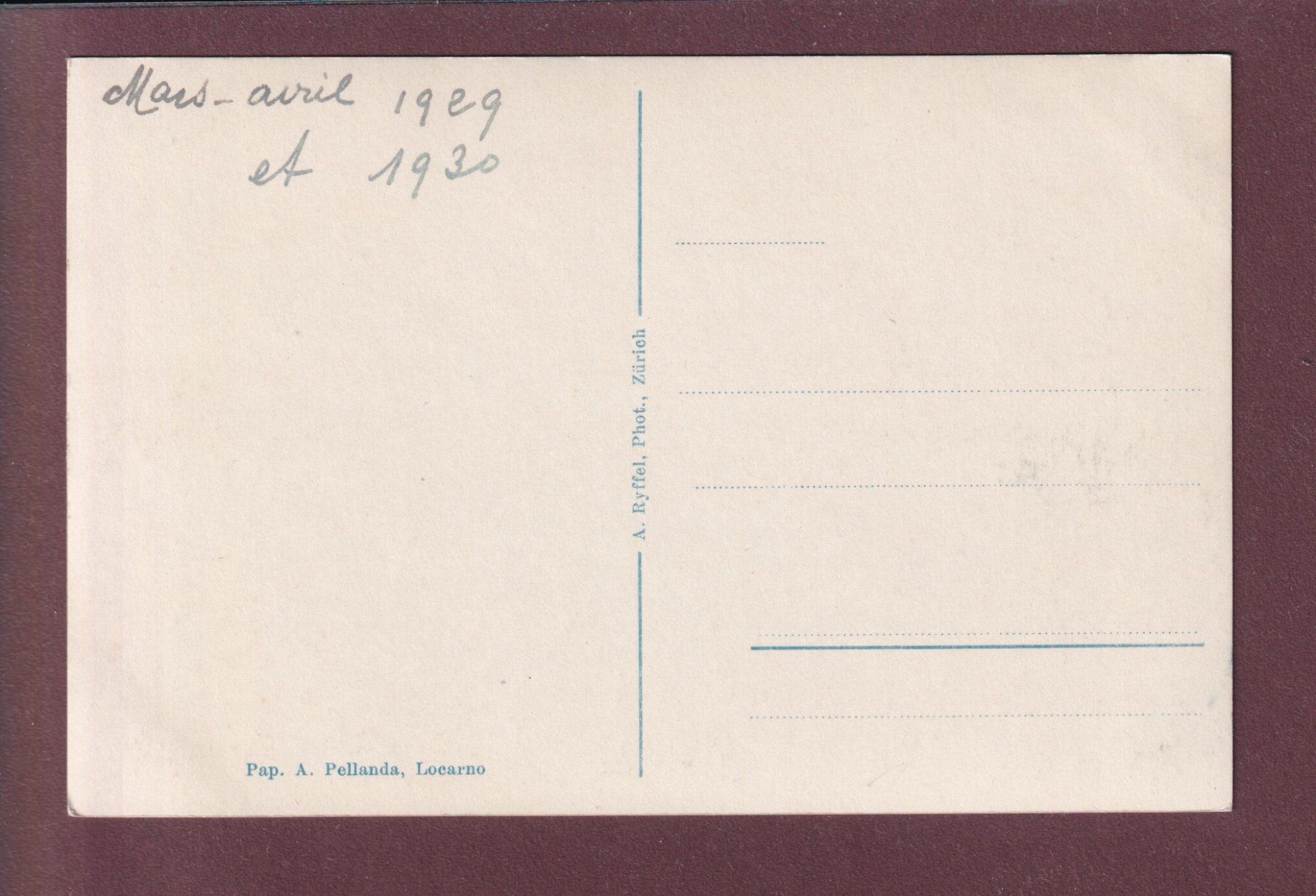 Cartoline postali: LOCARNO - Rivapiana – Usato da Pully venduto da nicecards 1