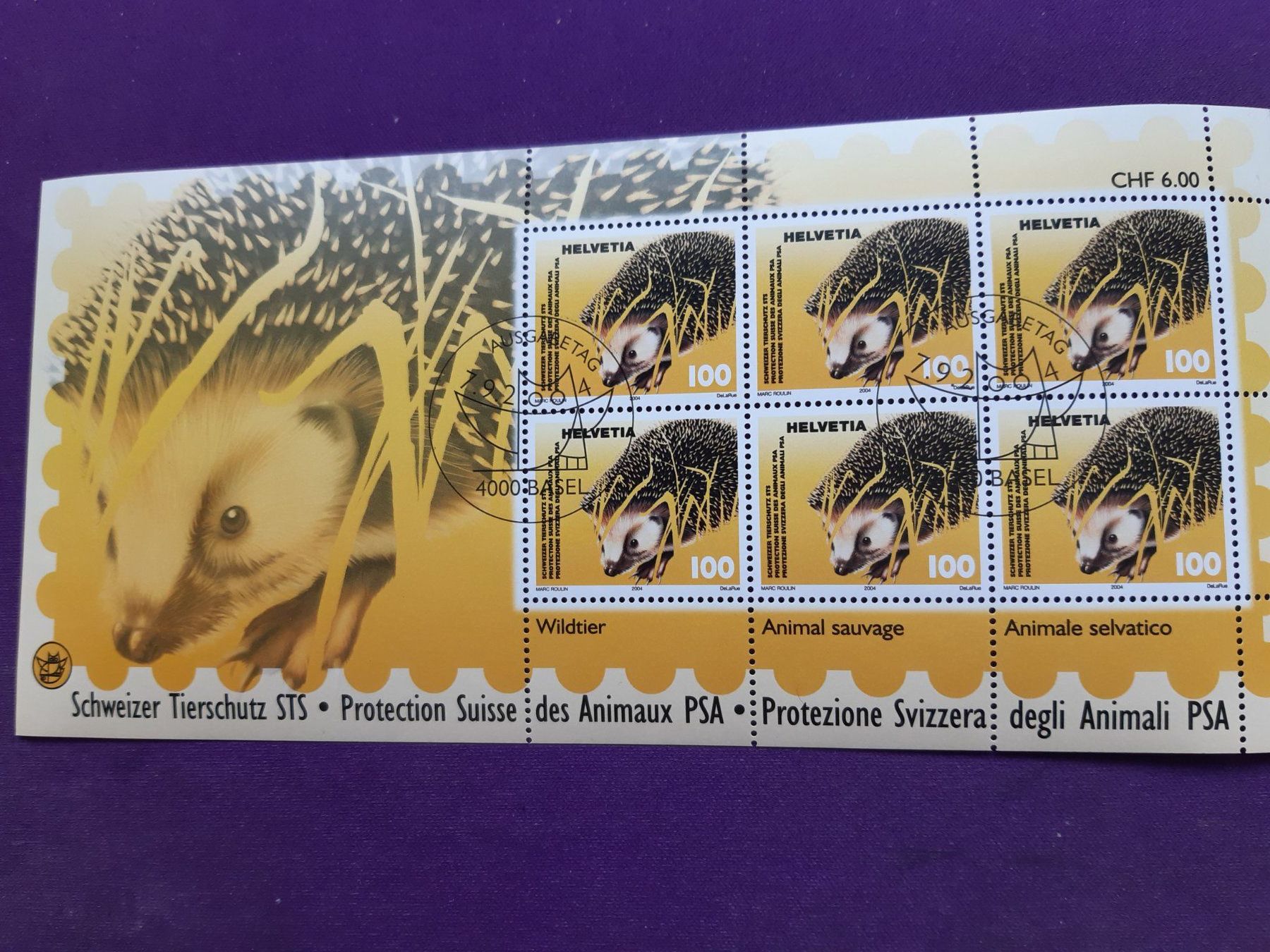 Tutti i francobolli: 3 Kleinbogen, ET-Sonderstempel "Schweizer Tierschutz STS" – Nuovo (secondo la descrizione) da Wangs venduto da weisstannen01 3