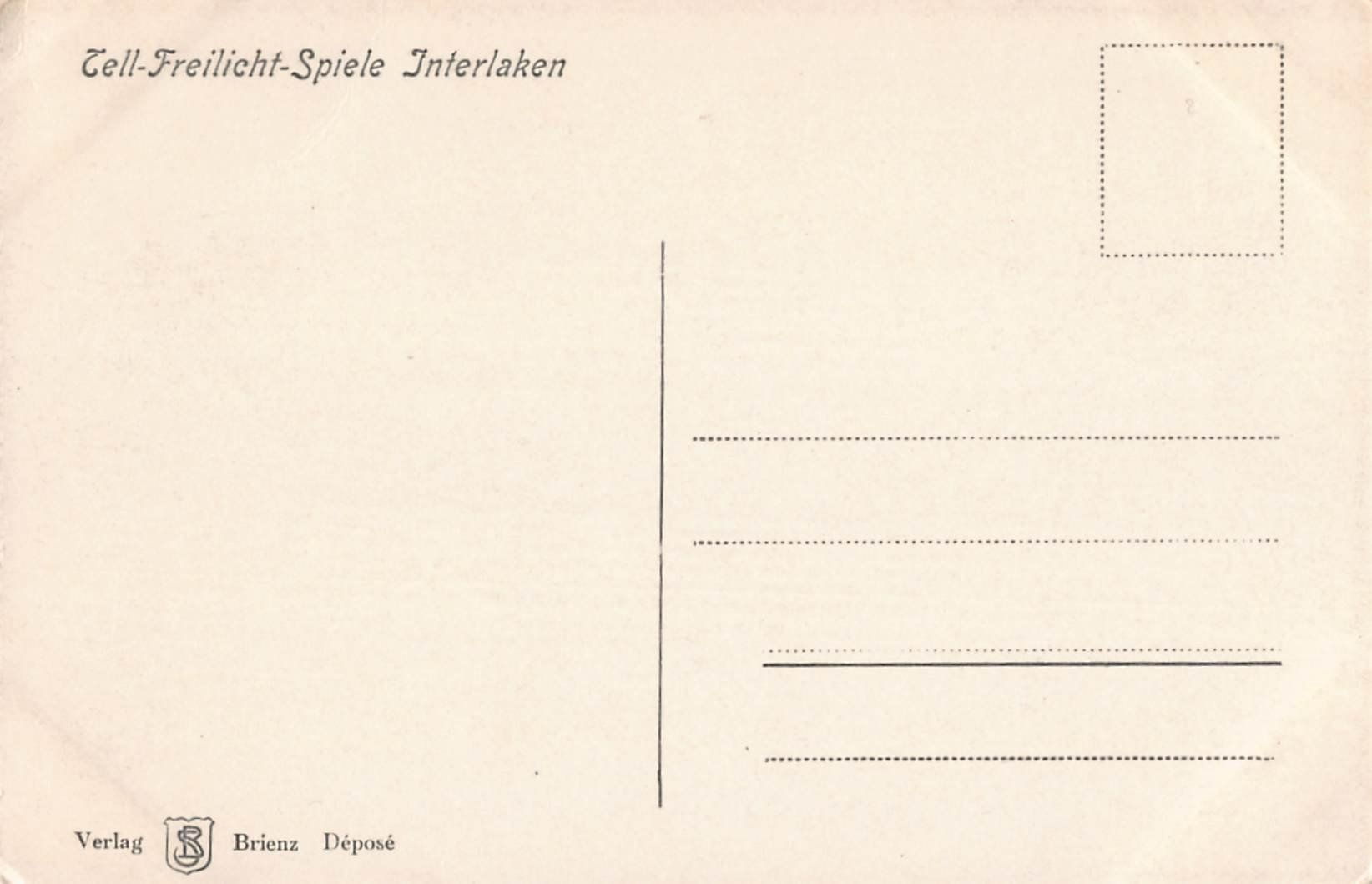 Ansichtskarten: 3x TELLSPIELE INTERLAKEN - alte Postkarten – Gebraucht aus Lufingen von TopAnsichtskarten 5