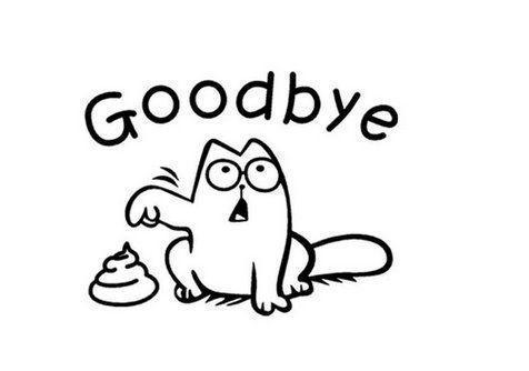 Aufkleber: Simons Cat Aufkleber goodbye – Neu und originalverpackt aus Walenstadt von emynmuil1