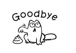 Simons Cat Aufkleber goodbye