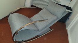 Designer Relax Sessel, grau mit Chromgestell - Top Zustand!