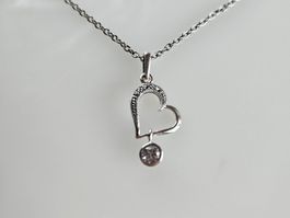 Herz Silber Kette mit Zirkonia