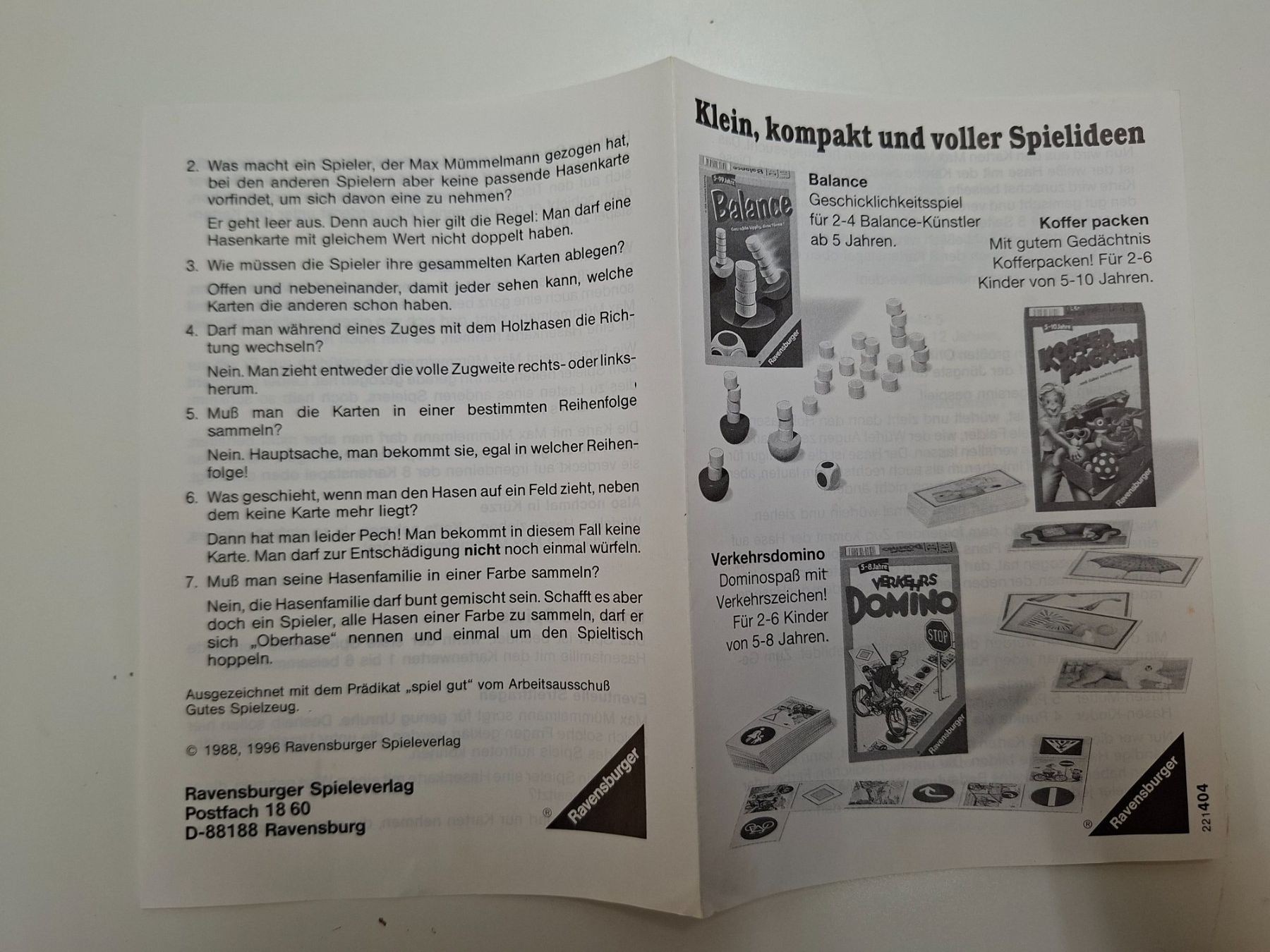 Ravensburger Giochi: Max Mümmelmann Spiel – Usato da Wettingen venduto da Wendemarket 5