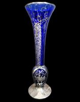🔵Vintage-Muranovase Silberverzierung–Kunst zum Anfassen! 🏺