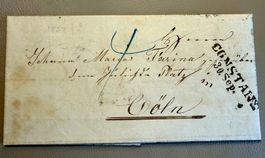 Kompletter Faltbrief - Stabstempel Canstanz nach Köln 1857
