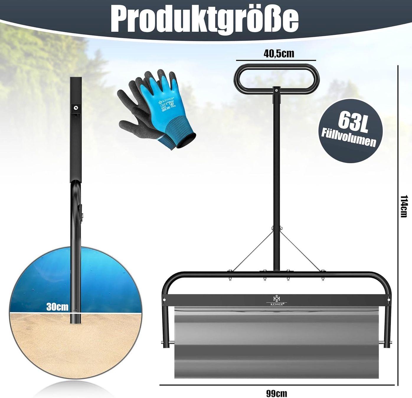 Appareils de traitement du sol: KESSER Rasenwalze 63l 99cm anthrazit – Neuf avec emballage d'origine à Bottighofen par zaap 1