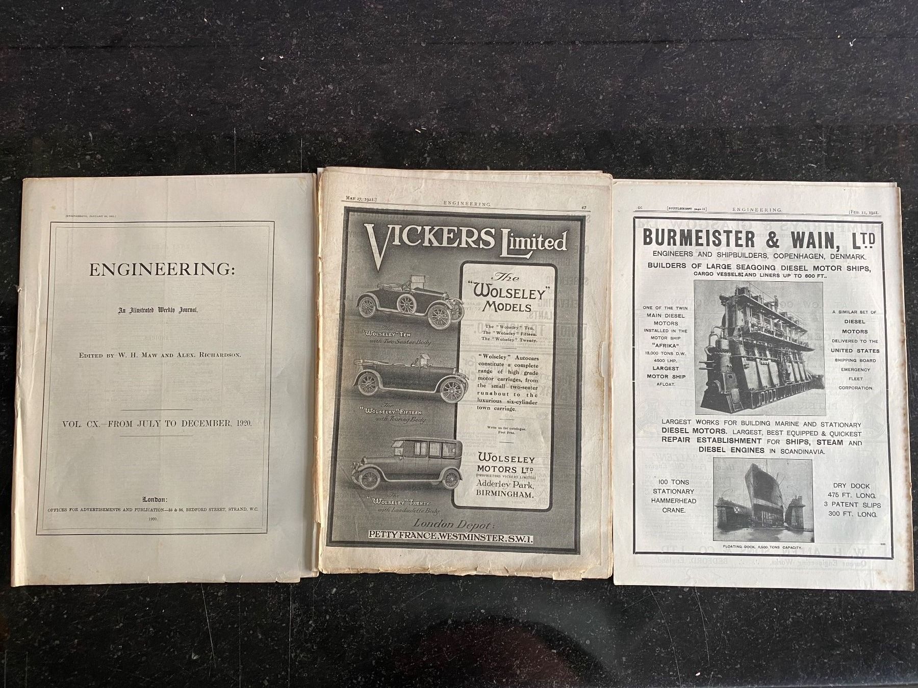 Riviste & Magazine: Konvolut ENGINEERING, illustrated weekly Journal 1918-1921 – Usato da Wettingen venduto da Bonanza69 1