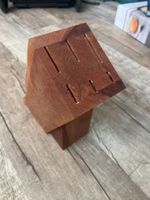 Messerblock Holz Handgefertigt Nussbaum massiv