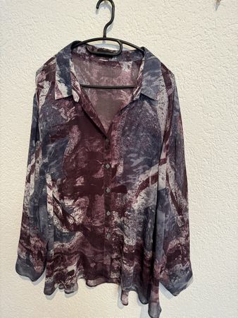 Mia Moda Bluse Violett Aubergine Gr. 56 / XXL