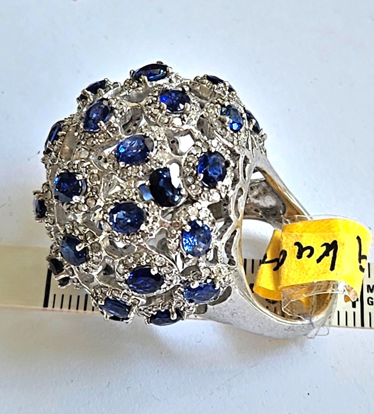 Anelli: Spektakulärer Saphir-Brillant-Ring – Nuovo (secondo la descrizione) da Zürich venduto da Bieter04 7