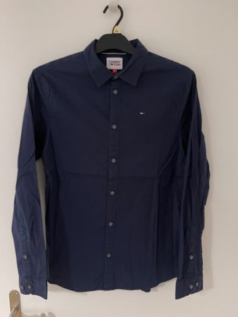 Tommy Hilfiger Jeans Hemd, Gr. M, Dunkelblau, elegant, y2k