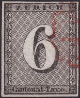 ZÜRICH 6, 2F.2.04b (ohne Unterdruck) mit Plattenfehler LUXUS