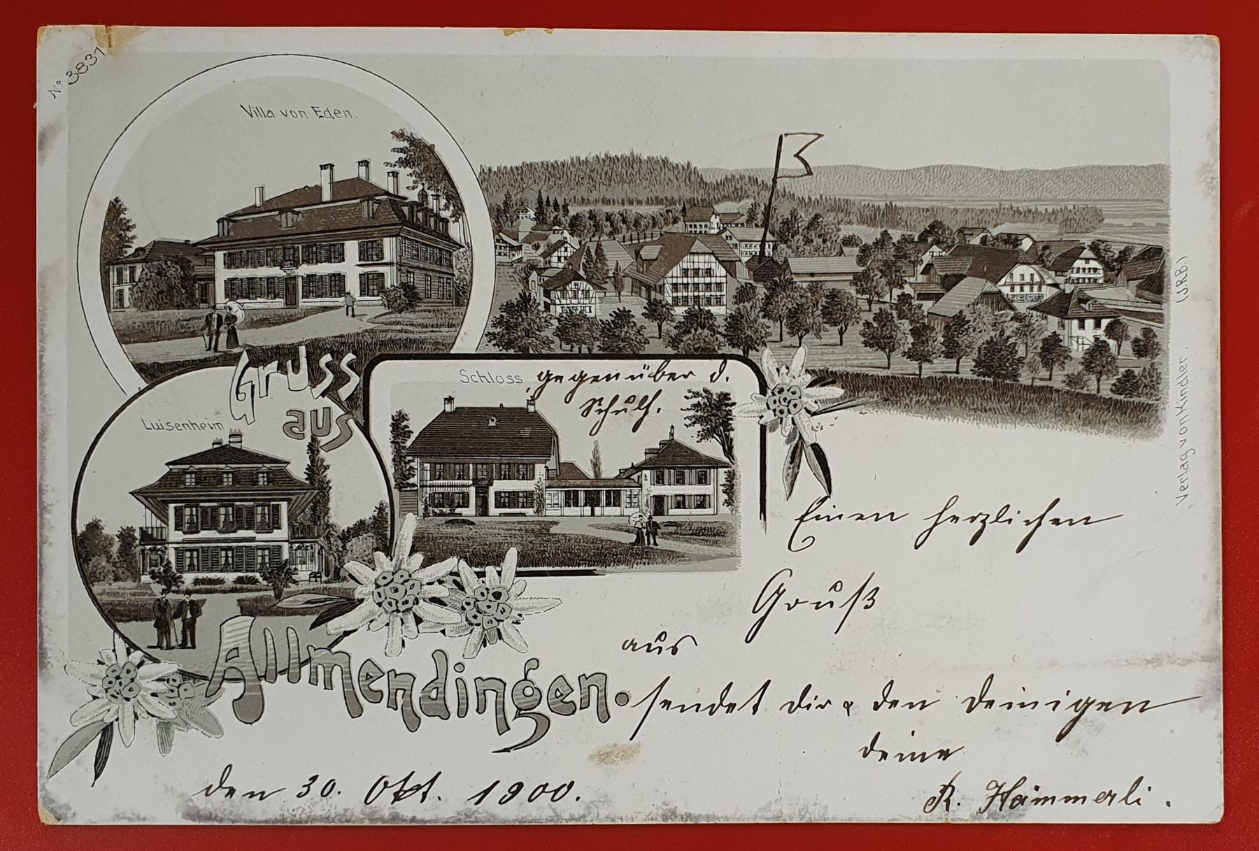 Cartoline postali: Allmendingen 1900 – Usato da Kreuzlingen venduto da Rschweiz1