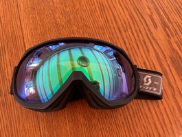 Skibrille Scott schwarz verspiegelt gebraucht Zustand