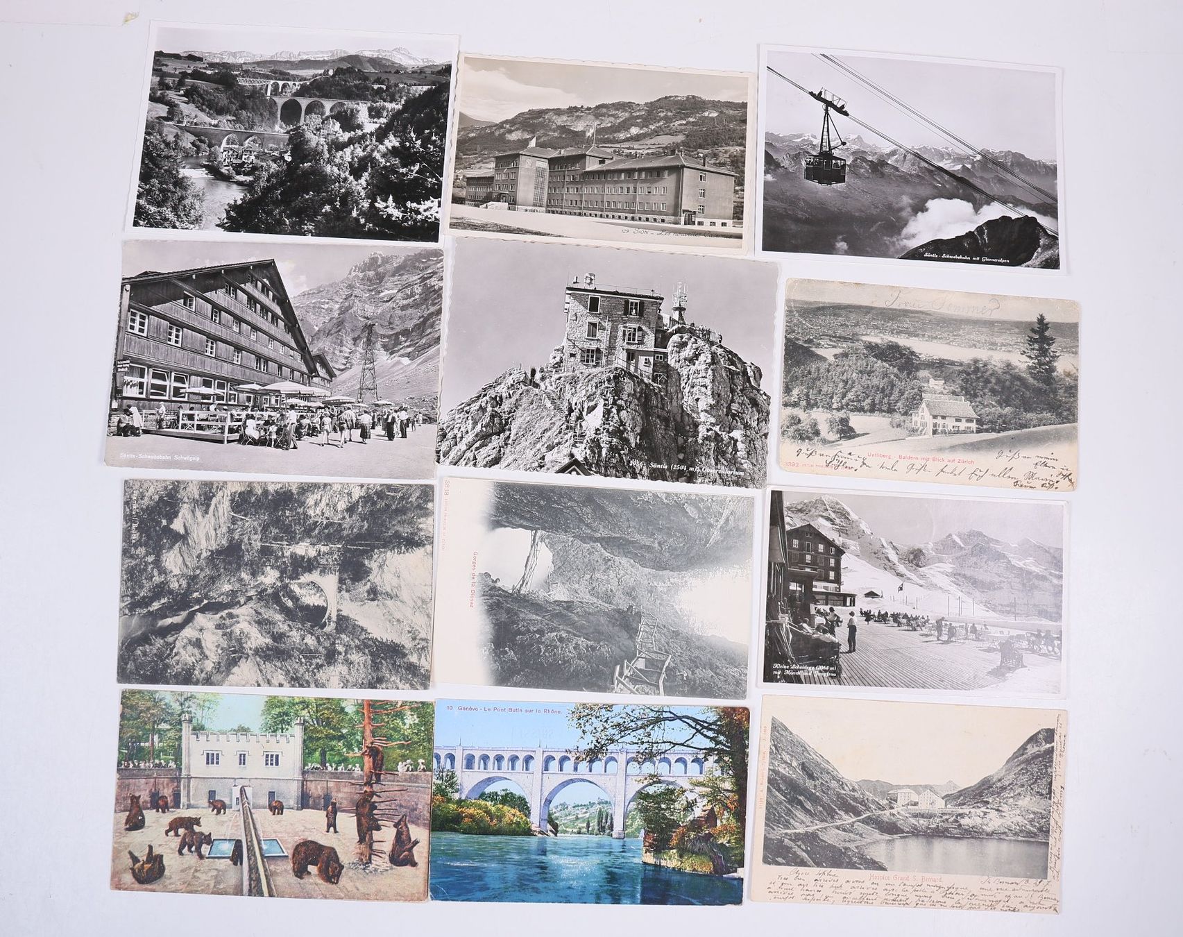 Ansichtskarten: 12 alte Ansichtskarten Schweiz – Gebraucht aus Hettlingen von Scholi99