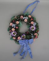 Türkranz/Wandkranz/Dekokranz "Frühling" (Kunstblumen), 25 cm