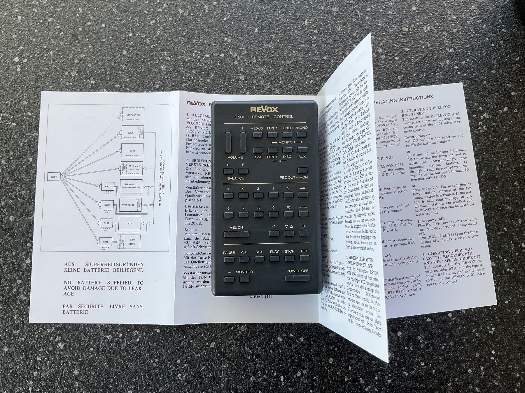 Revox Fernbedienungen: ReVox B 201 ReMote Control – Gebraucht aus Langenthal von Kotade 1