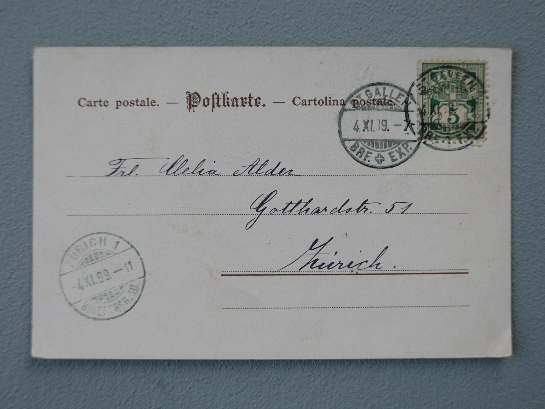 Cartoline postali: ANTIKE ANSICHTSKARTEN FLORALES MUSTER 1900 1899 – Usato da Balgach venduto da Zwischenraum 4