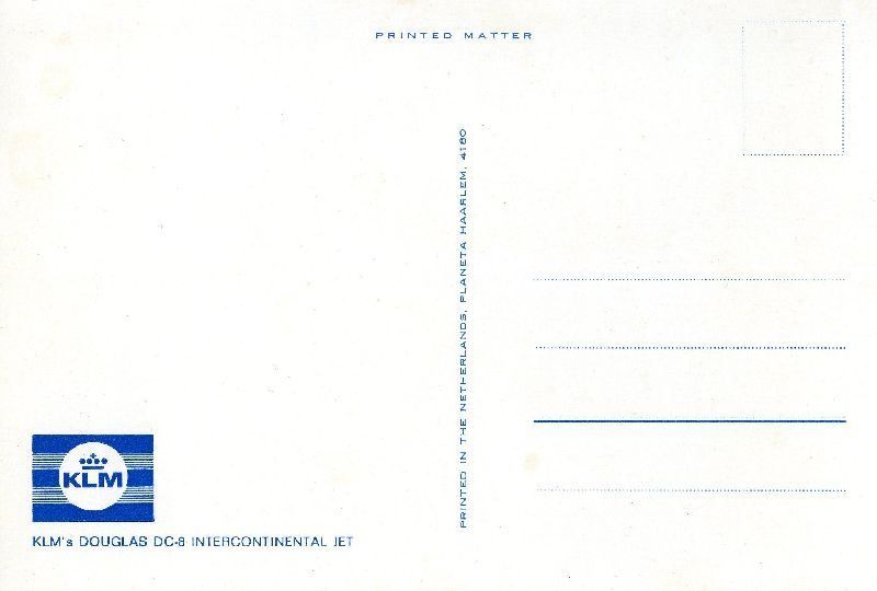 Cartoline postali: KLM DC-8 Originalkarte + c1965 – Usato da Emmenbrücke venduto da teestube 1