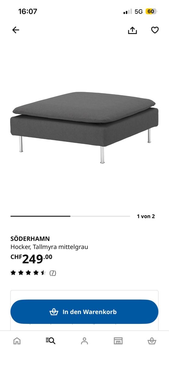 Ikea Divani: Ikea Söderhamn Hocker, Sofa – Nuovo (secondo la descrizione) da Bern venduto da Anja200414 2