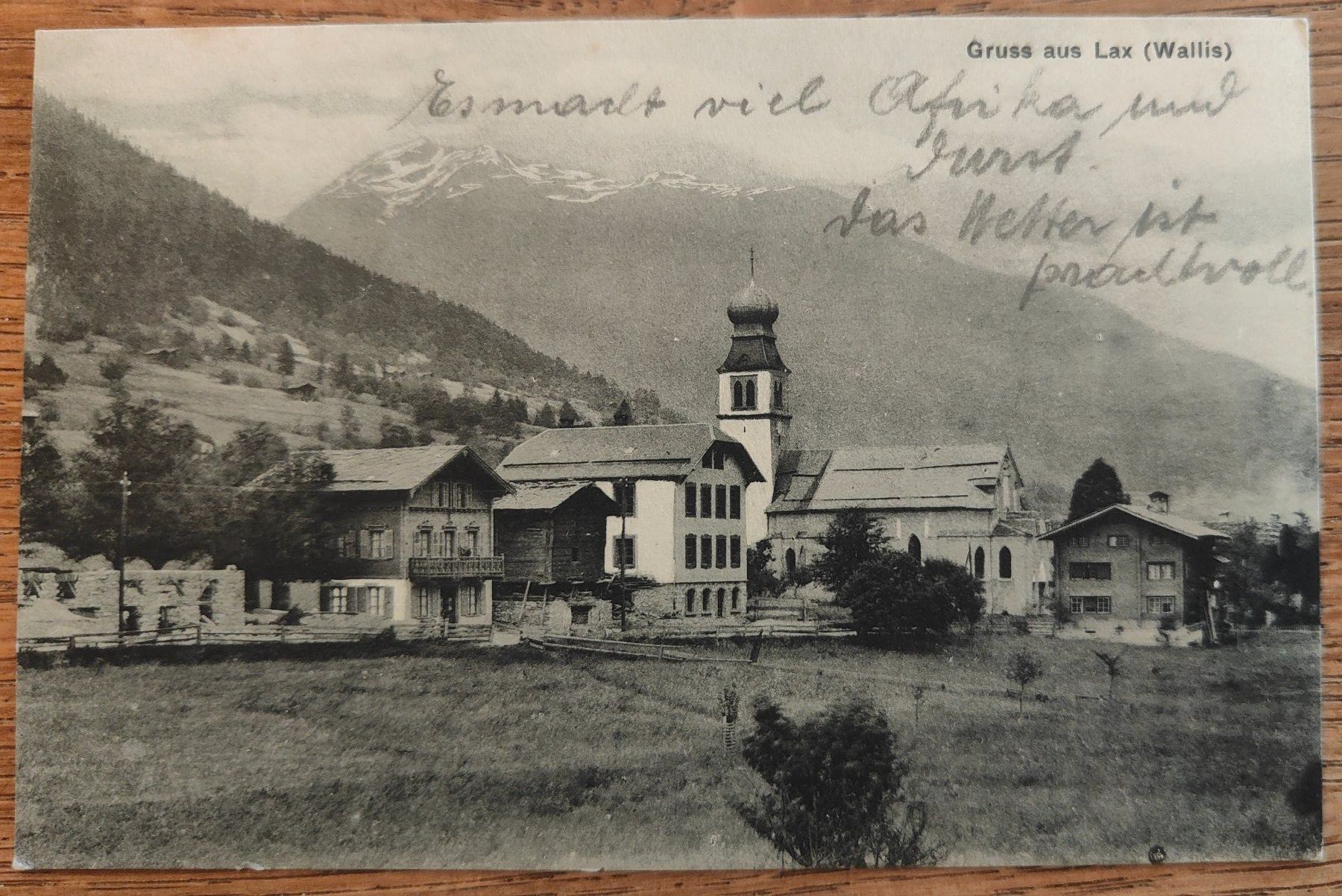 Ansichtskarten: Gruss aus Lax Wallis um 1910 – Gebraucht aus St. Erhard von Chaeferli6