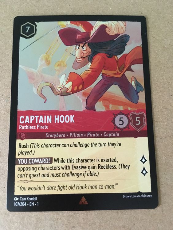 Disney Lorcana 107/204 Captain Hook - Ruthless Pirate -EN
