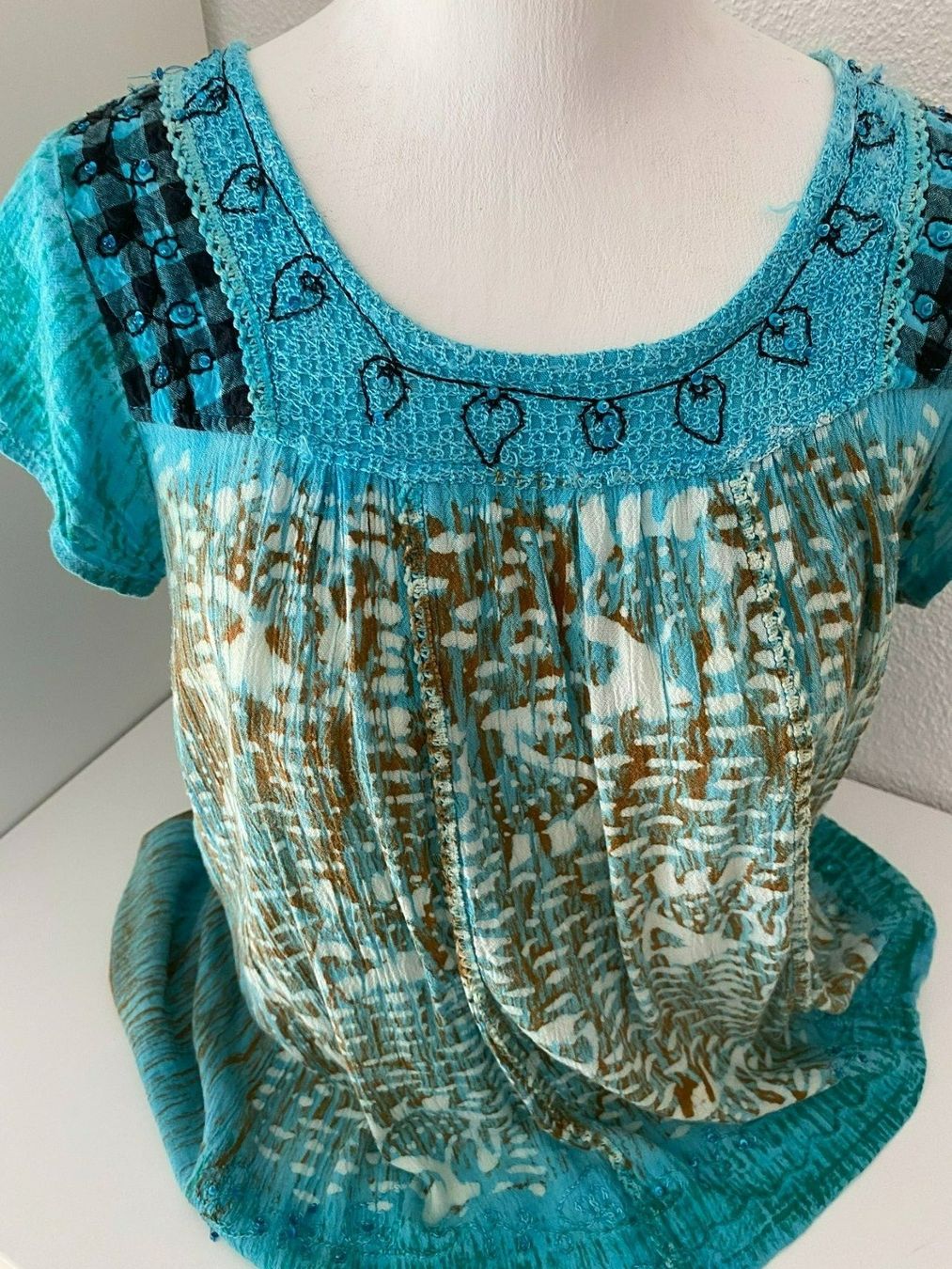 Blusen: Orientalische Kurzarm Bluse,Damen – Gebraucht aus Meienried von  7