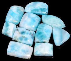 Mineralien Set L-4208– 10 Stück Larimar Cabochon - 172 Karat