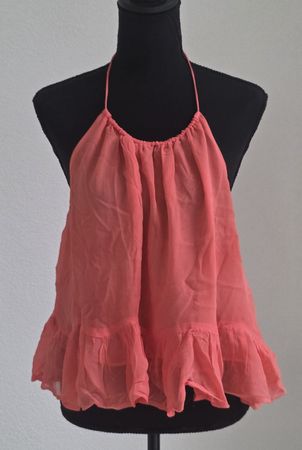 H&M Top  mit Volants Grösse M Koralle Neu