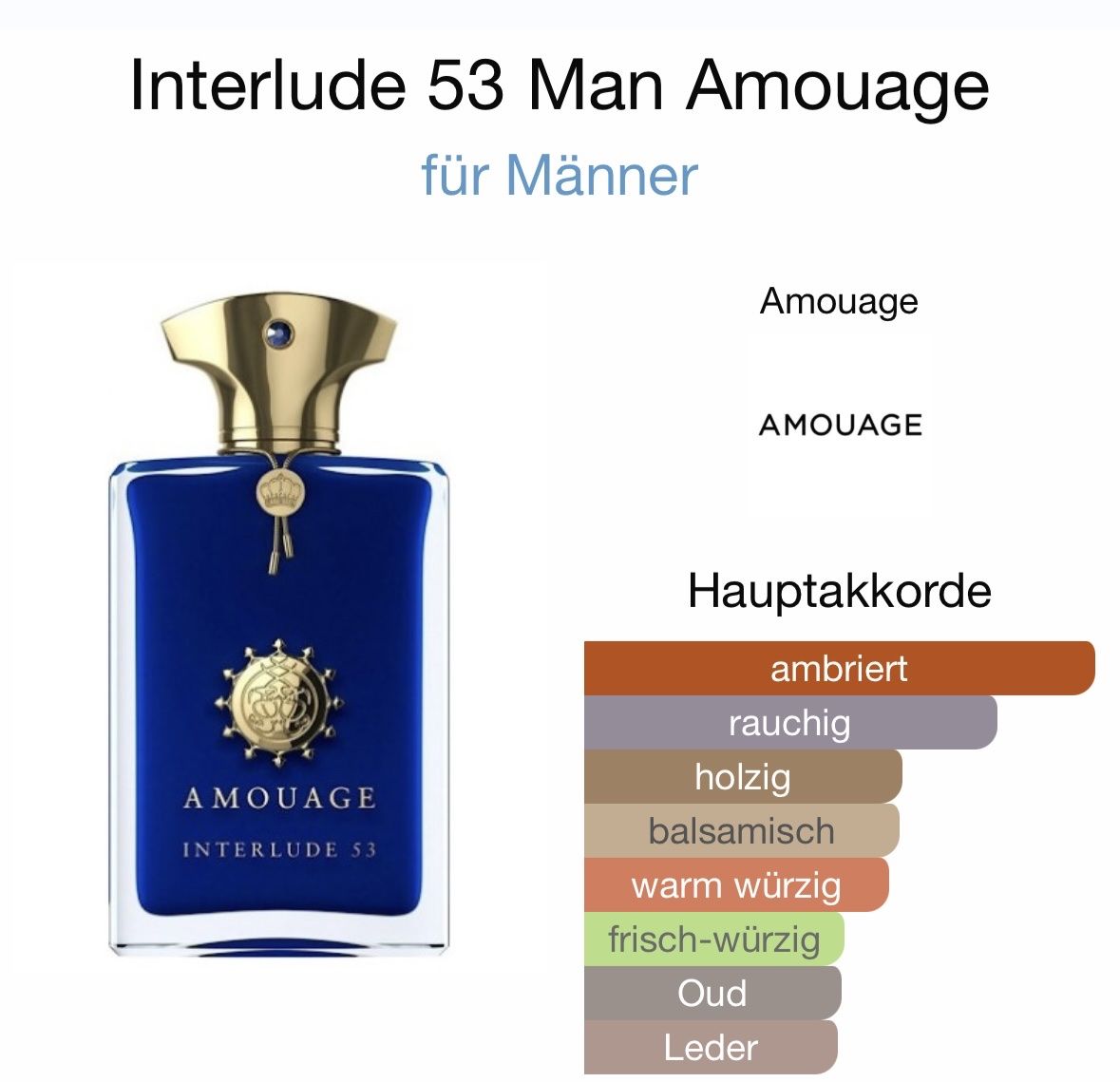 Amouage Profumi & Eau de Toilette: Amouage Interlude 53 –  Männer  2ML Probe – Nuovo (secondo la descrizione) da Düdingen venduto da parfum_tester 1