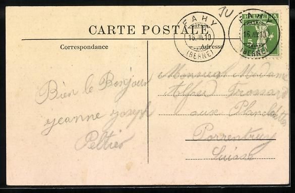 Cartoline postali: Fahy, Restaurant Bellevue, Propr. Jos. P – Usato da Berlin venduto da bartko-reher 1