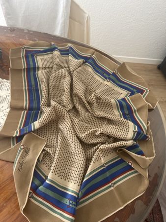 Seidentuch💯FisbahStoffels beige Gereinigt Top 